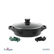تابه دو دسته گرانیت یونیک Unique مدل دستگیره سیلیکون هلیوس خارجی سایز 28 کد UN-8932