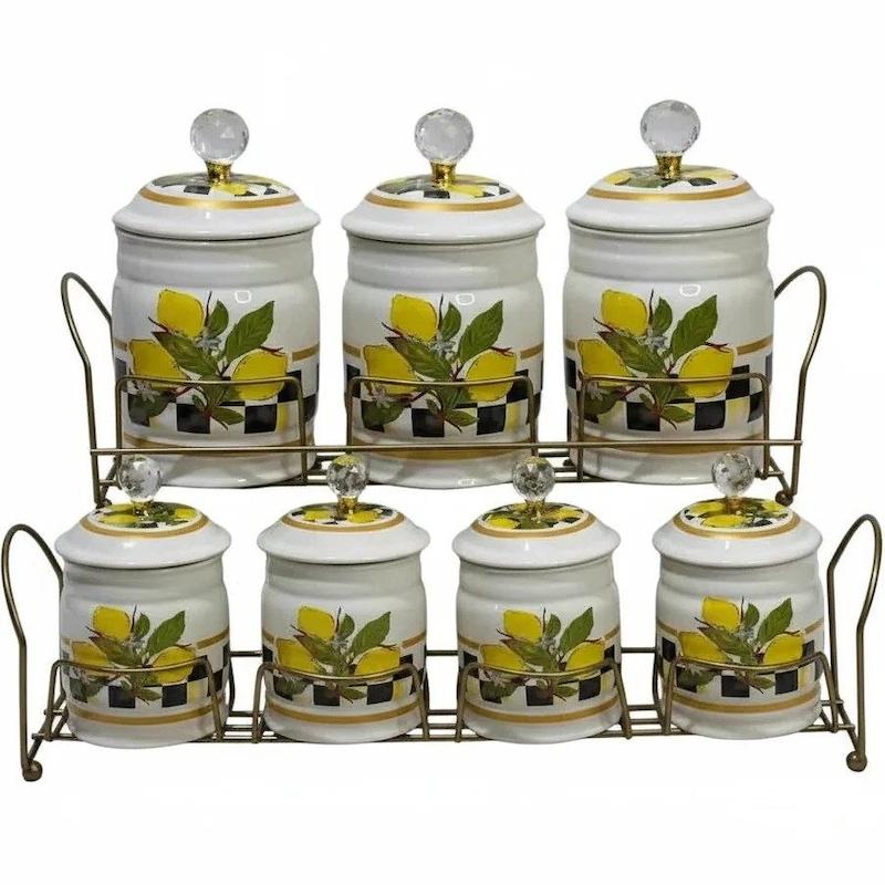 سرویس پاسماوری 7 پارچه آریا Aria مدل lemon استند فلزی کد 20227