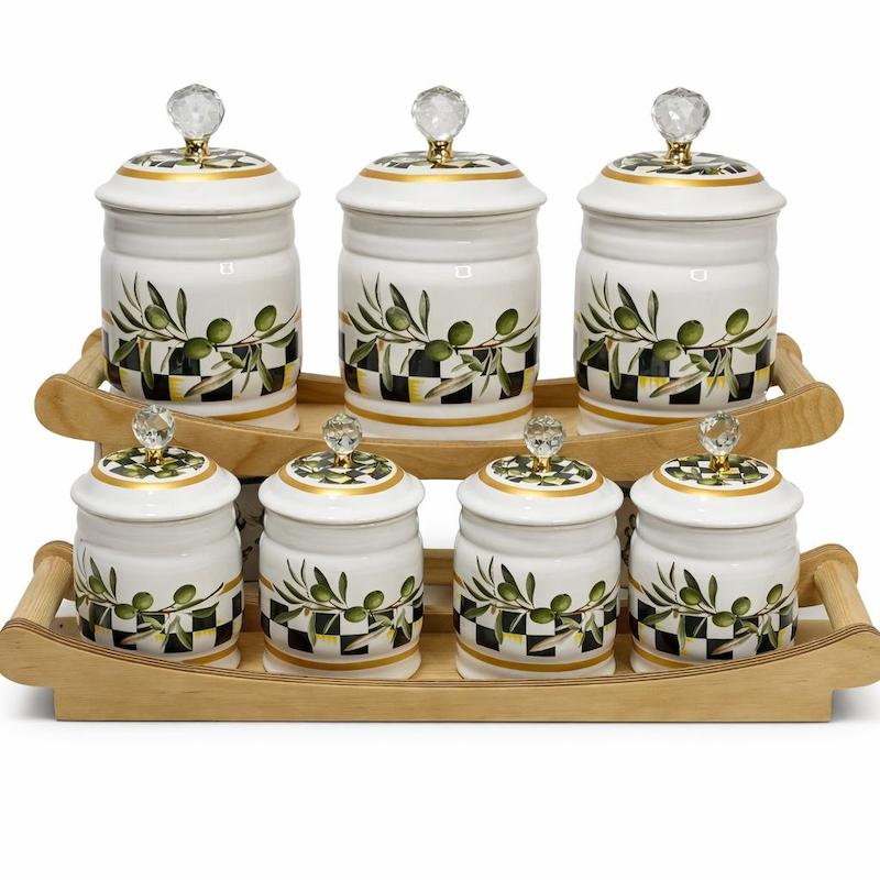 سرویس پاسماوری 7 پارچه آریا Aria مدل olive استند چوبی کد 40667