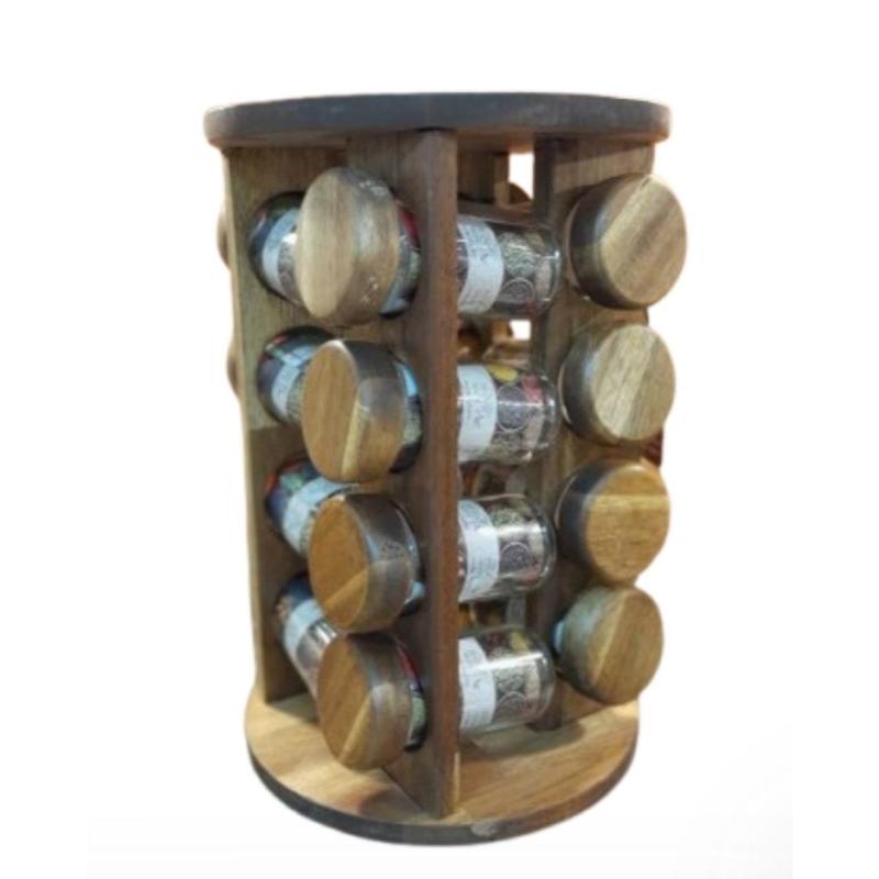 ست ادویه گردان 16 عددی چوب رابر تیره گرد کد 99161