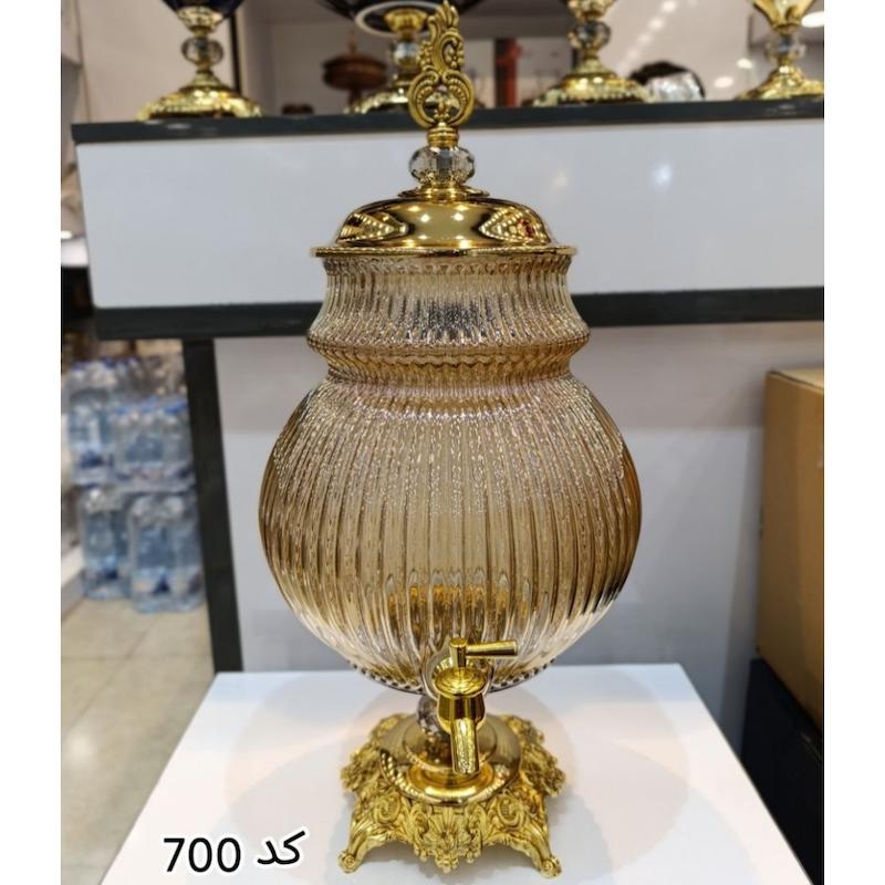 کلمن شیشه ای 8 لیتر طلایی کد 700
