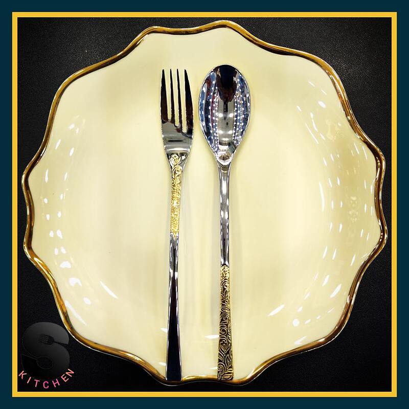 سرویس قاشق چنگال رزنباخ آلمان طلایی Rosen Bach Germany Gold Spoons