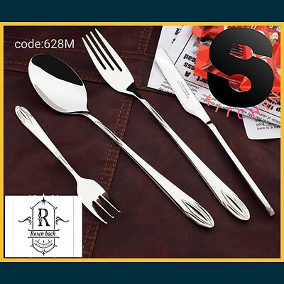 سرویس قاشق چنگال رزنباخ آلمان استیل براق Rosen Bach Germany Steel Spoons