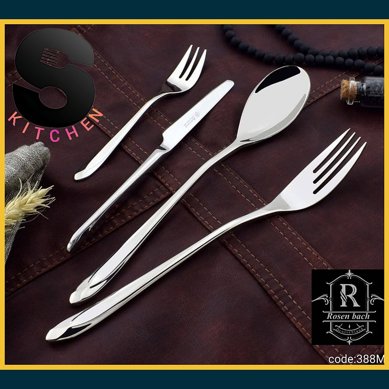 سرویس قاشق چنگال رزنباخ آلمان استیل براق Rosen Bach Germany Steel Spoons