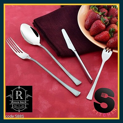 سرویس قاشق چنگال رزنباخ آلمان استیل مات Rosen Bach Germany Steel Mat Spoons