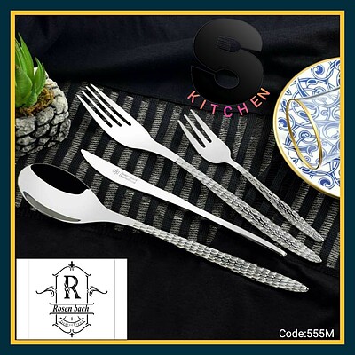 سرویس قاشق چنگال رزنباخ آلمان استیل براق Rosen Bach Germany Steel Spoons