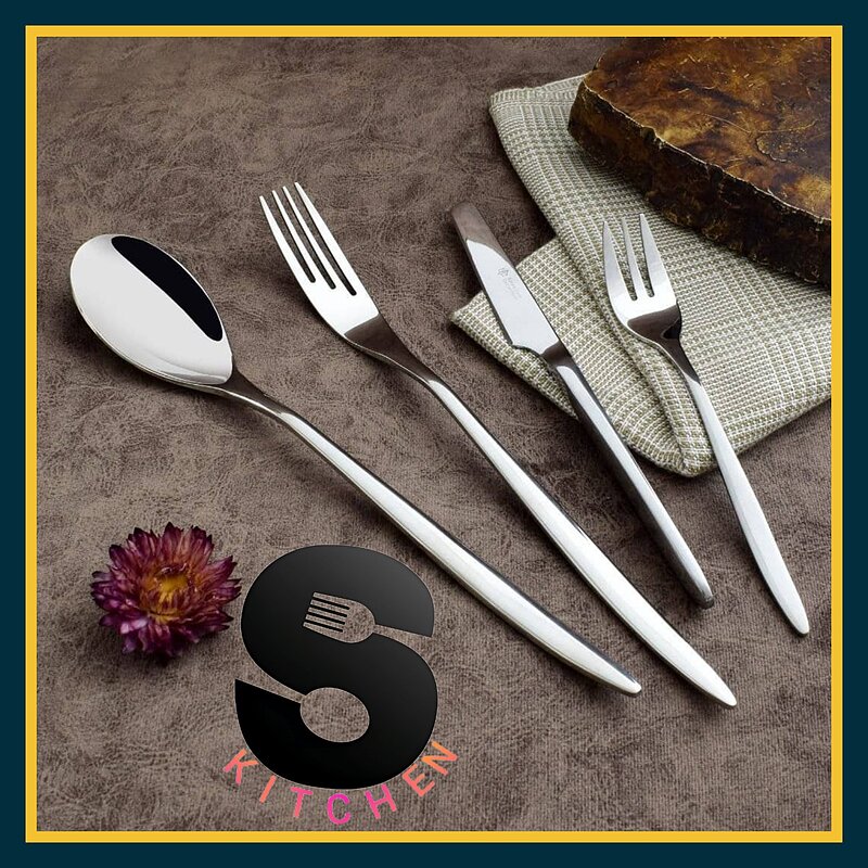 سرویس قاشق چنگال رزنباخ آلمان استیل براق Rosen Bach Germany Steel Spoons