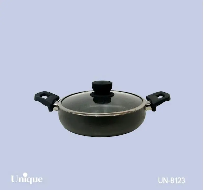 تابه دو دسته سایز 24 کف گرانیت مشکی یونیک کد UN-8123