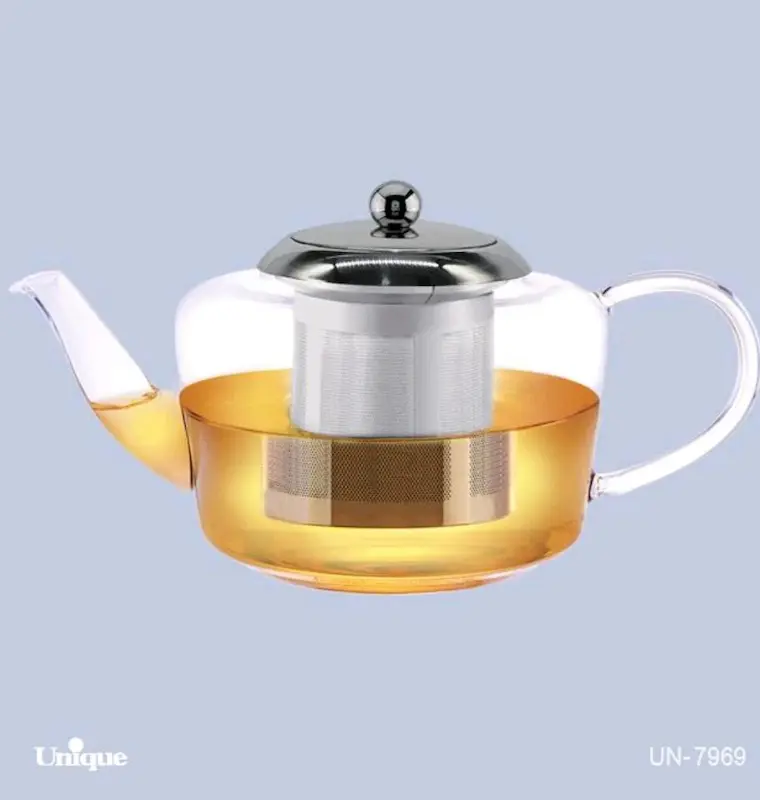 قوری پیرکس 1000میلی ضخامت 3میل درب بامبو یونیک کد UN-7969