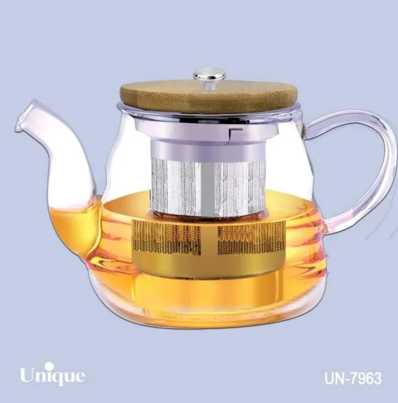 قوری پیرکس 1200میلی درب بامبو یونیک کد UN-7963