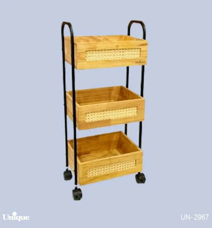 جا پیازی چوب حصیری 3طبقه یونیک کد UN-2967