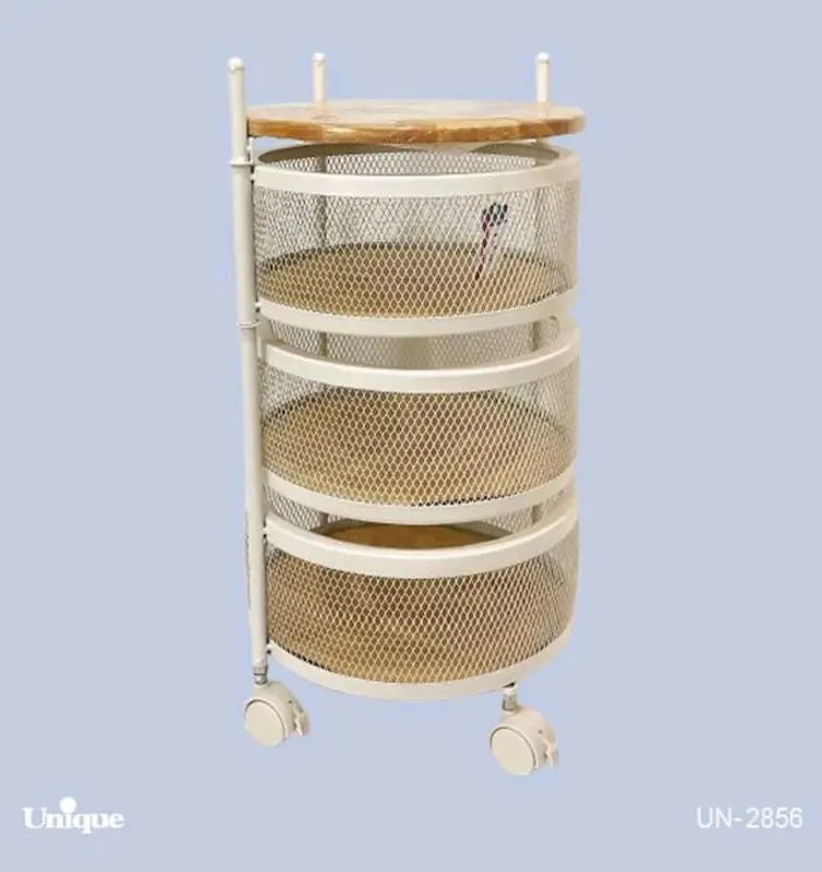جا پیازی 3 طبقه توری گرد -سفید یونیک کد UN-2856