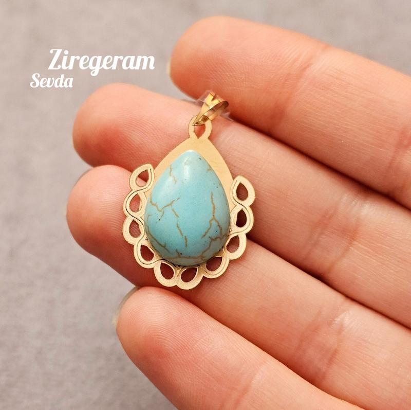 آویز فیروزه ای