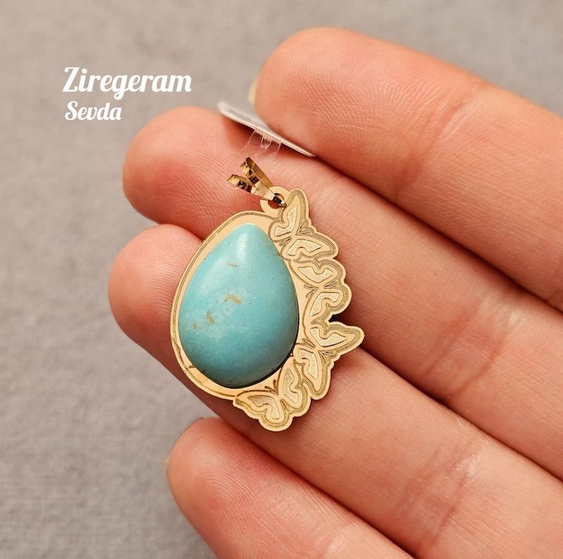 آویز فیروزه ای