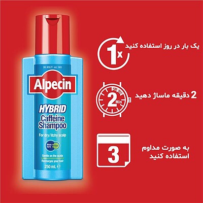 شامپو آلپسین Alpecin هیبرید کافئین Hybrid Caffeine ضد ریزش و آبرسان اصل