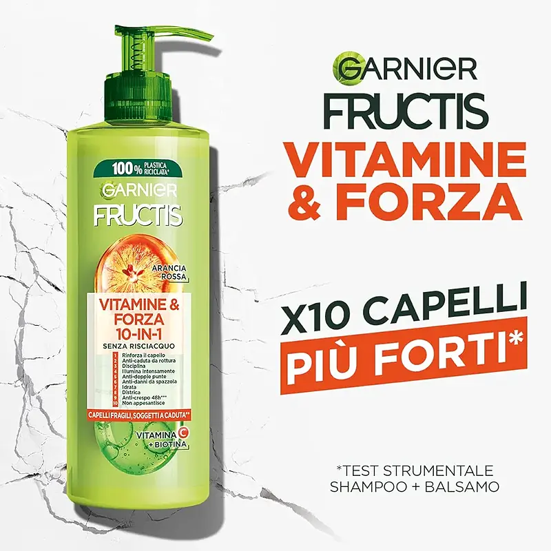 ماسک مو 10 کاره گارنیر پمپی Fructis Garnier بدون آبکشی/400میل