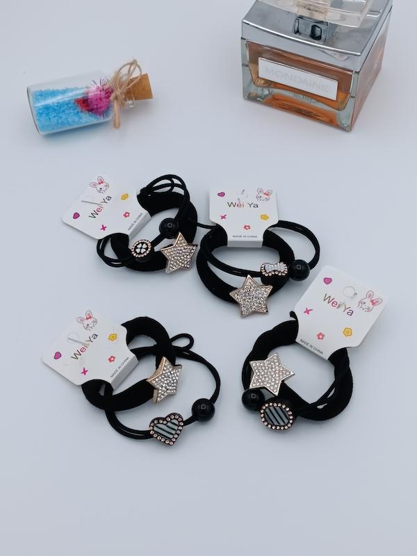 کش موی جفتی مشکی پیکسل دار / کد 231