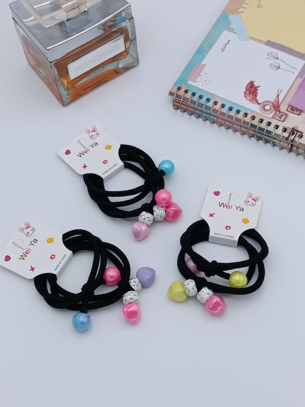 کش موی جفتی مشکی مهره دار / کد 231