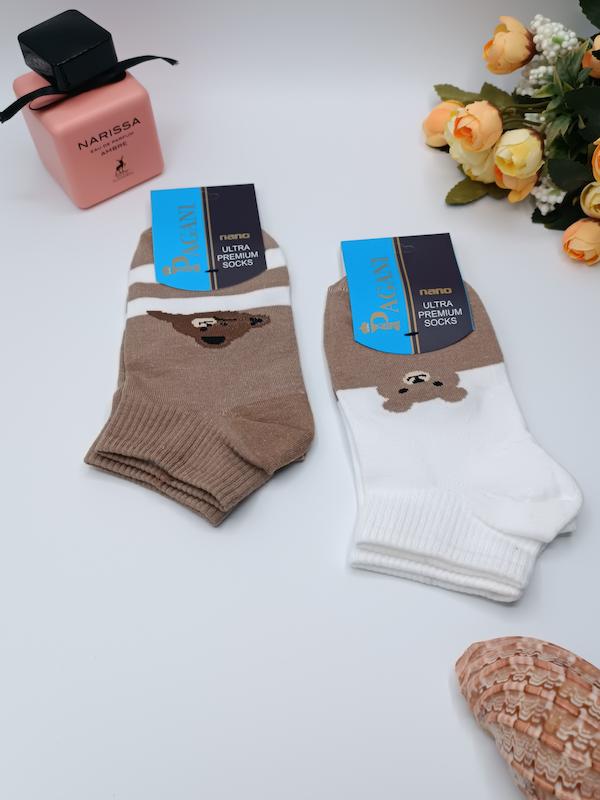 جوراب زنانه نیم ساق پاگانی طرح تدی/کد ۸۵۳