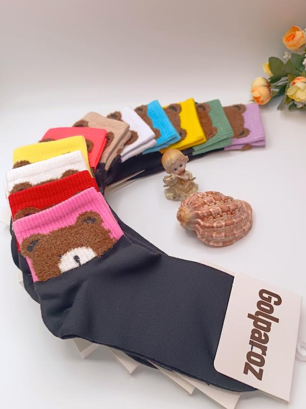 جوراب نیم ساق پینترستی طرح تدی / کد 860