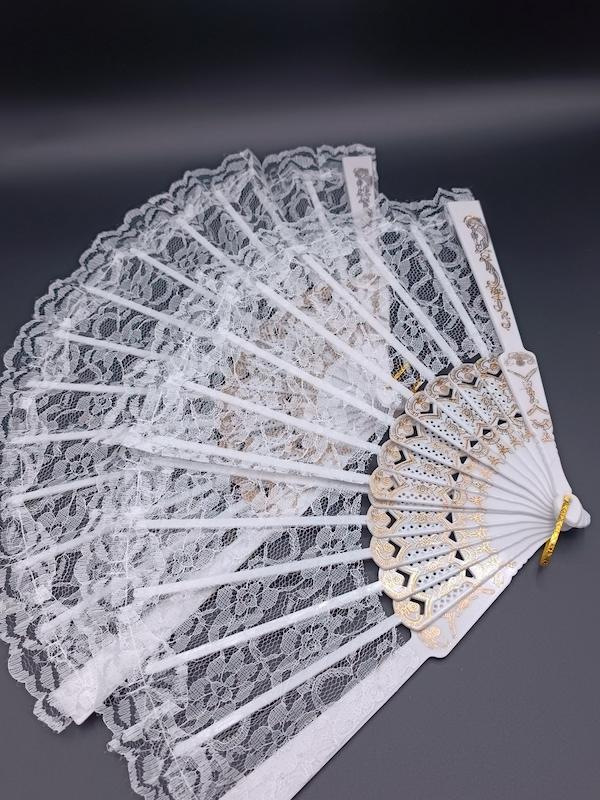 بادبزن توری سفید / کد 715