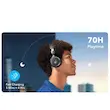 هدفون بلوتوثی انکر مدل Soundcore H30i بدون قابلیت نویز کنسلینگ، درگاه شارژ USB Type-C، دارای میکروفون داخلی با کیفیت بالا، مجهز به فناوری BassUp، مقاومت در برابر رطوبت و عرق