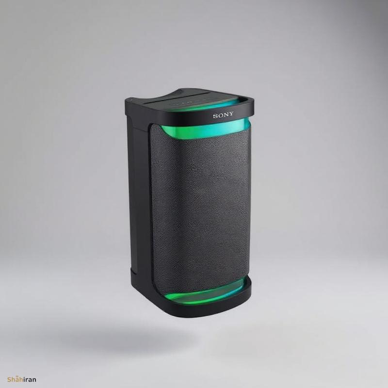 اسپیکر قابل حمل سونی مدل SRS-XP700 با نورپردازی روشن و بدنه مشکی.