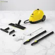 بخارشوی کارچر مدل SC2 Easy Fix به همراه نازل زمین، نازل دستی، برس گرد و حوله میکروفایبر.