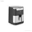 نمای سه رخ از سرخ کن تفال مدل EY801D15 با بدنه مشکی و استیل.