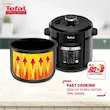 نمایش قابلیت پخت ۸۰٪ سریع‌تر غذا با زودپز برقی تفال مدل CY601D65.