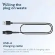 کابل شارژ USB-A مشکی رنگ متعلق به ست اصلاح فیلیپس مدل MG7900/49.