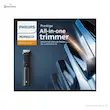 پوستر تبلیغاتی ست اصلاح فیلیپس مدل MG9730 Prestige All-in-one trimmer با تیغه‌های تیتانیومی پیشرفته.