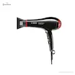 نمای جانبی سشوار بوش مدل PHD7961 ClassicCoiffeur Ion AC 2300 مشکی با نازل متمرکز کننده متصل.
