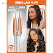 پوستر تبلیغاتی فر کننده مو شیگلم مدل 32mm Auto Curler که نحوه استفاده و نتیجه نهایی را نشان می‌دهد.