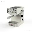 نمای سه رخ از اسپرسو ساز مباشی مدل ME-ECM2039 رنگ سفید با جزئیات استیل.