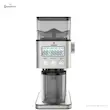 آسیاب قهوه مباشی مدل ME-CG2302 با بدنه استیل و نمایشگر دیجیتال بزرگ از نمای روبرو.