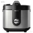 نمای کامل از جلوی پلوپز فیلیپس مدل HD3138 با بدنه استیل و دکمه‌های Cook و Warm.