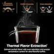 تصویر گرافیکی که فناوری Thermal Flavor Extraction چای ساز و قهوه ساز نینجا مدل CM401 شامل دمای ثابت و اشباع یکنواخت را نشان می‌دهد.