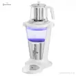 سماور برقی فلر مدل TS 380 سفید با نور LED آبی روشن و قوری شیشه ای.