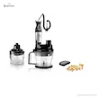 گوشت کوب برقی بوش مدل MS8CM61X1 به همراه غذاساز، خردکن و قطعه نگینی ساز (Cube Cutter) و سبزیجات خرد شده.