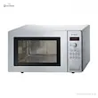 نمای روبرو از مایکروویو بوش مدل HMT84G451 با بدنه استیل نقره‌ای و پنل تنظیمات دیجیتال.