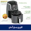 اجزای داخلی شامل سبد نچسب ۵.۲ لیتری و صفحه تردکننده سرخ کن بدون روغن نینجا مدل AF160.