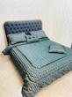 ست روتختی مخمل ژاکارد دونفره هندسی سبز یشمی