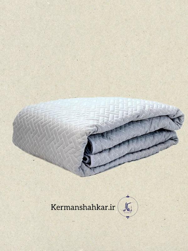 ست روتختی بهاره مخمل هازان دونفره طوسی روشن بنفش