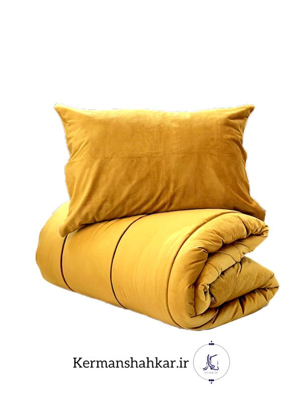 ست روتختی مخمل وارداتی دو نفره خردلی