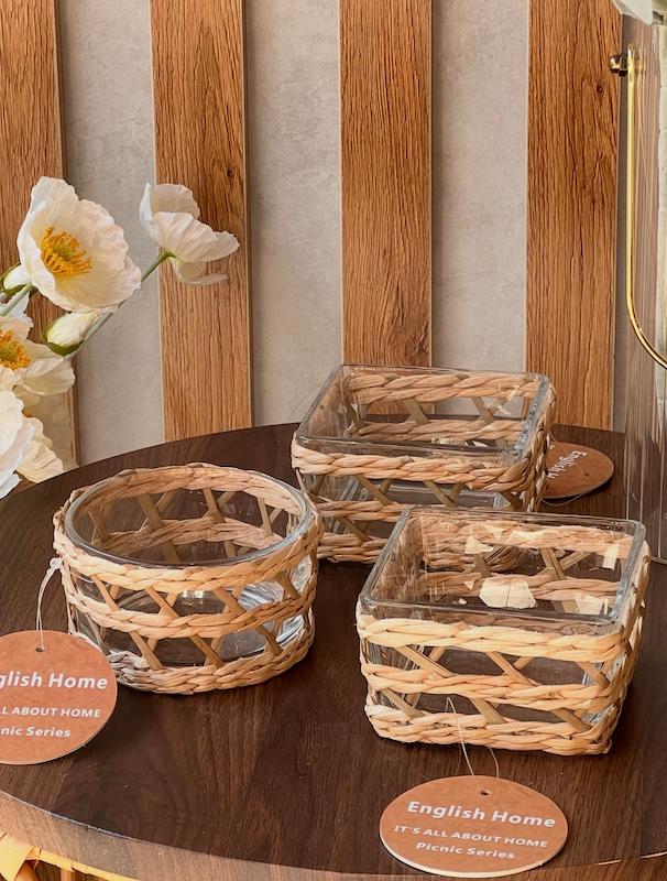 پیاله شیشه و حصیر انگلیش هوم