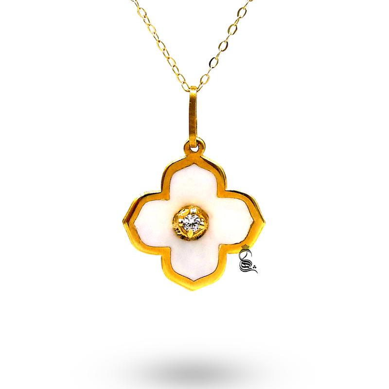 گردنبند طلا طرح ونکلیف میناکاری - کد g006