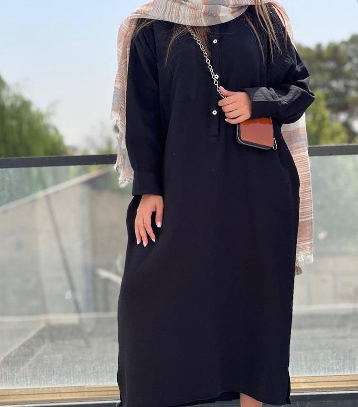 پیراهن دبل فیس جلو دکمه کد ۱۲۹
