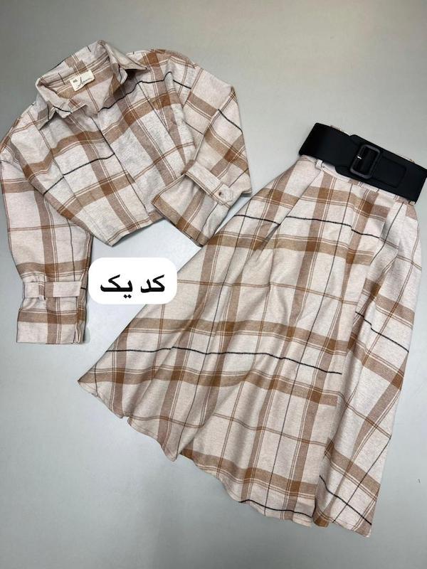 ست کت دامن چهارخونه کد ۴۴۹
