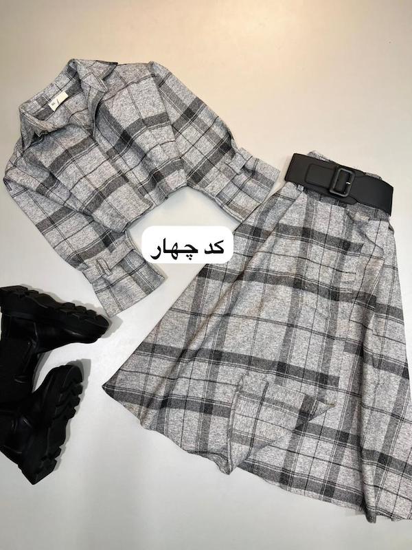 ست کت دامن چهارخونه کد ۴۴۹